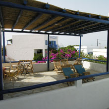 terrace with free sun beds